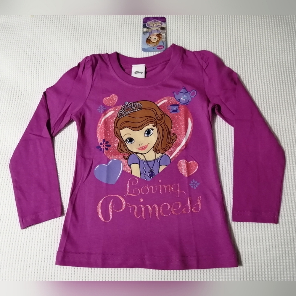 🔥SALE🔥 Sofia the First "Loving Princess" Long Sleeved Girls T-shirt NWT Size 6